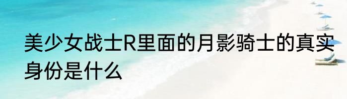 美少女战士R里面的月影骑士的真实身份是什么