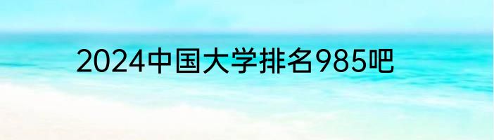 2024中国大学排名985吧
