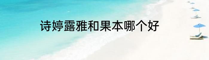 诗婷露雅和果本哪个好