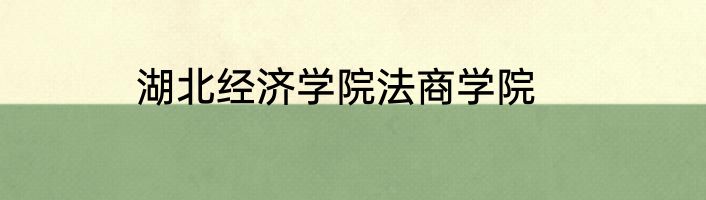 湖北经济学院法商学院