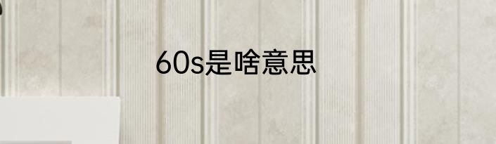 60s是啥意思