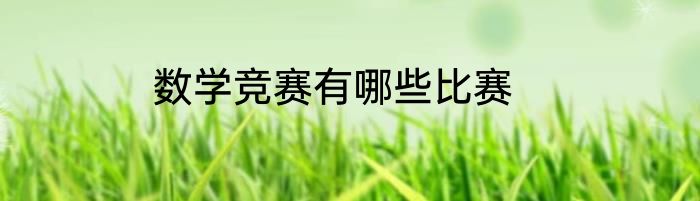 数学竞赛有哪些比赛