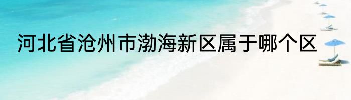 河北省沧州市渤海新区属于哪个区