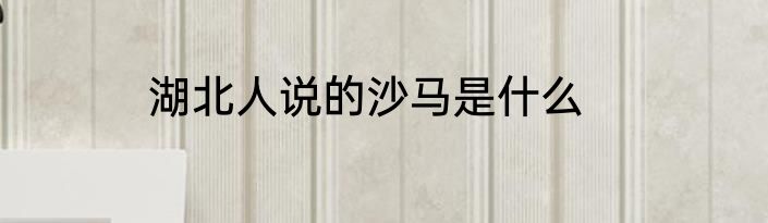 湖北人说的沙马是什么