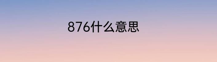 876什么意思