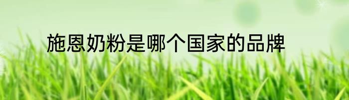 施恩奶粉是哪个国家的品牌