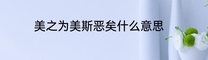 美之为美斯恶矣什么意思