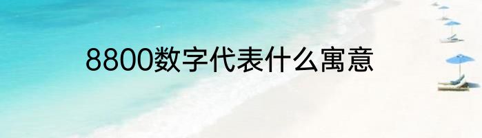 8800数字代表什么寓意