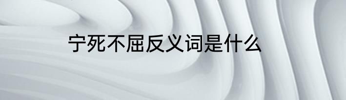 宁死不屈反义词是什么