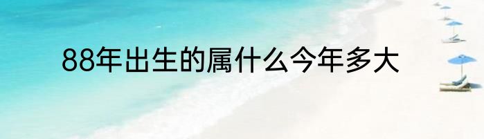 88年出生的属什么今年多大