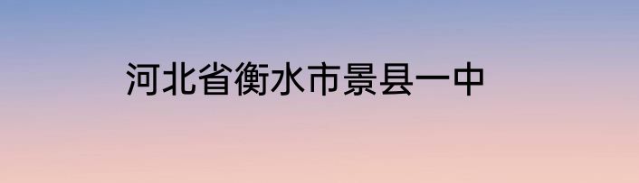 河北省衡水市景县一中