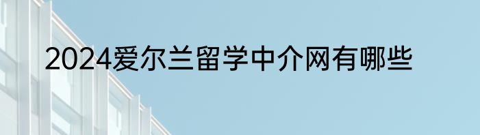 2024爱尔兰留学中介网有哪些