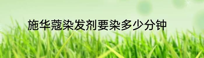 施华蔻染发剂要染多少分钟