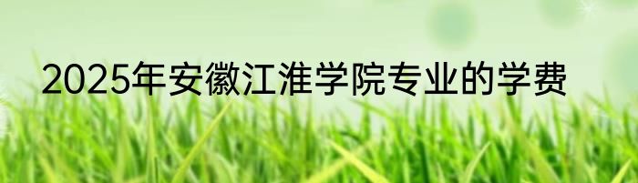 2025年安徽江淮学院专业的学费