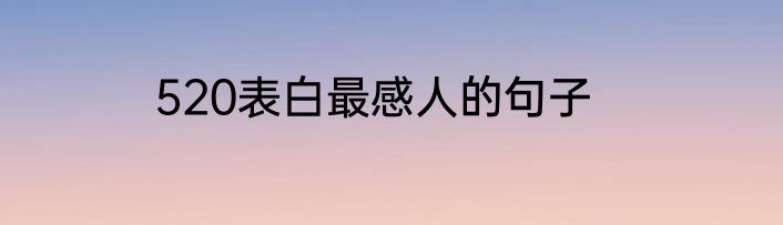 520表白最感人的句子