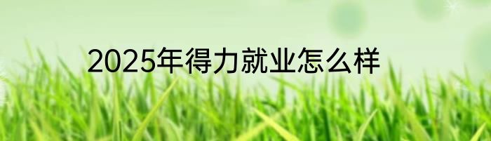 2025年得力就业怎么样