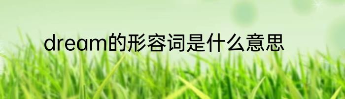 dream的形容词是什么意思