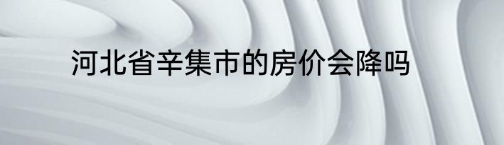 河北省辛集市的房价会降吗