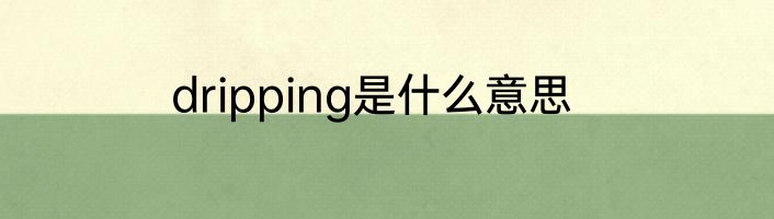 dripping是什么意思
