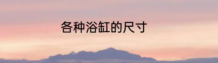 各种浴缸的尺寸