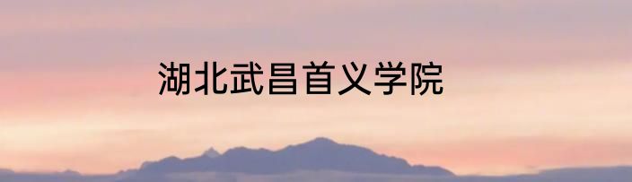 湖北武昌首义学院
