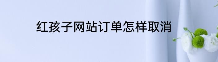 红孩子网站订单怎样取消