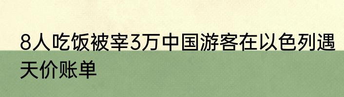 8人吃饭被宰3万中国游客在以色列遇天价账单