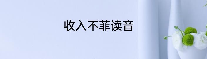 收入不菲读音