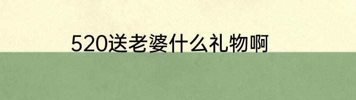520送老婆什么礼物啊
