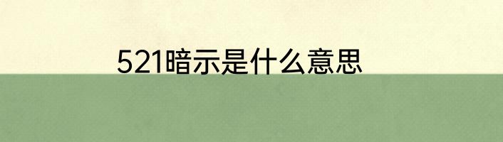 521暗示是什么意思