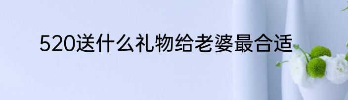 520送什么礼物给老婆最合适