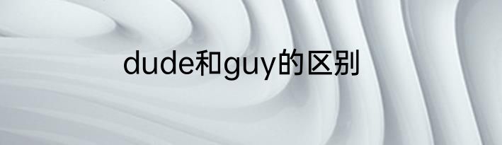dude和guy的区别