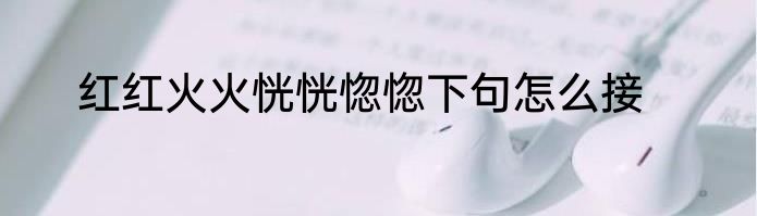 红红火火恍恍惚惚下句怎么接