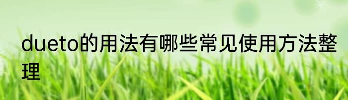 dueto的用法有哪些常见使用方法整理
