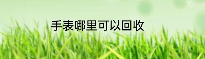 手表哪里可以回收