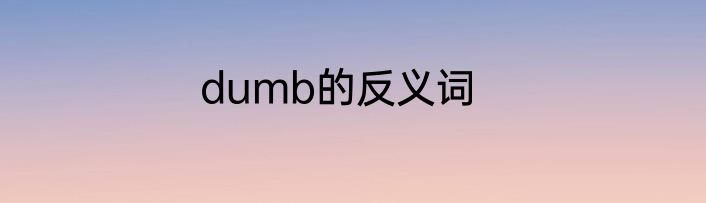dumb的反义词