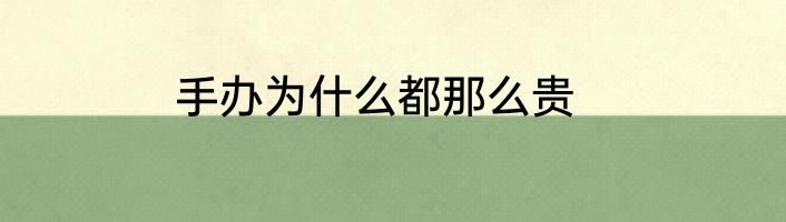 手办为什么都那么贵