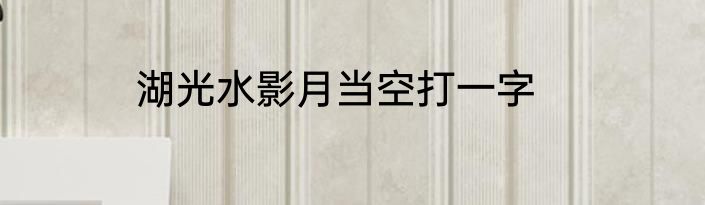 湖光水影月当空打一字