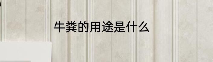牛粪的用途是什么