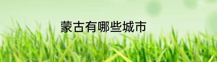 蒙古有哪些城市