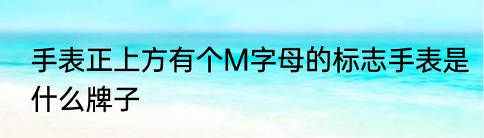 手表正上方有个M字母的标志手表是什么牌子
