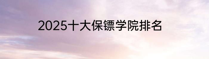 2025十大保镖学院排名