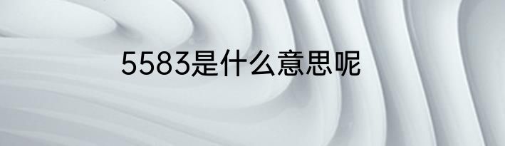 5583是什么意思呢
