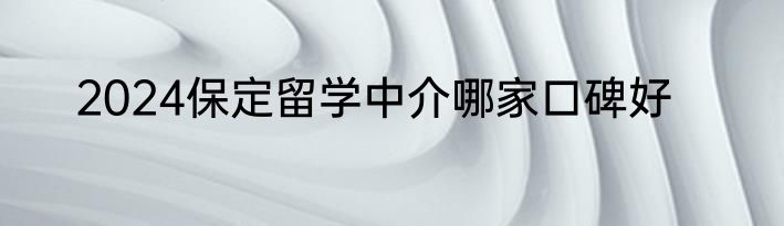 2024保定留学中介哪家口碑好