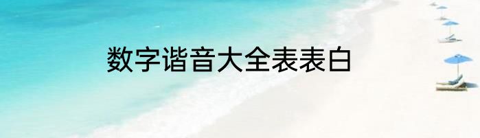 数字谐音大全表表白
