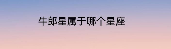 牛郎星属于哪个星座