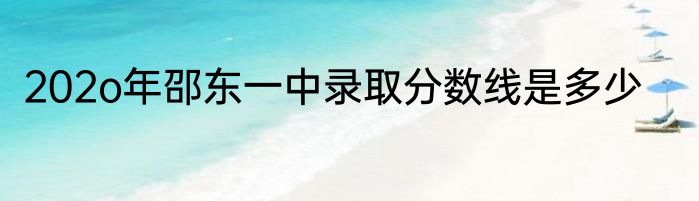 202o年邵东一中录取分数线是多少