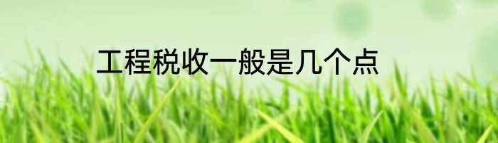 工程税收一般是几个点