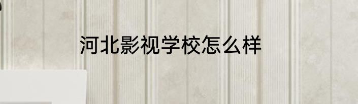 河北影视学校怎么样