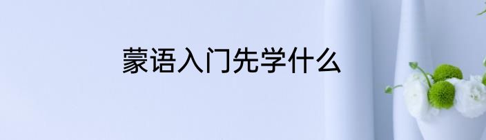 蒙语入门先学什么